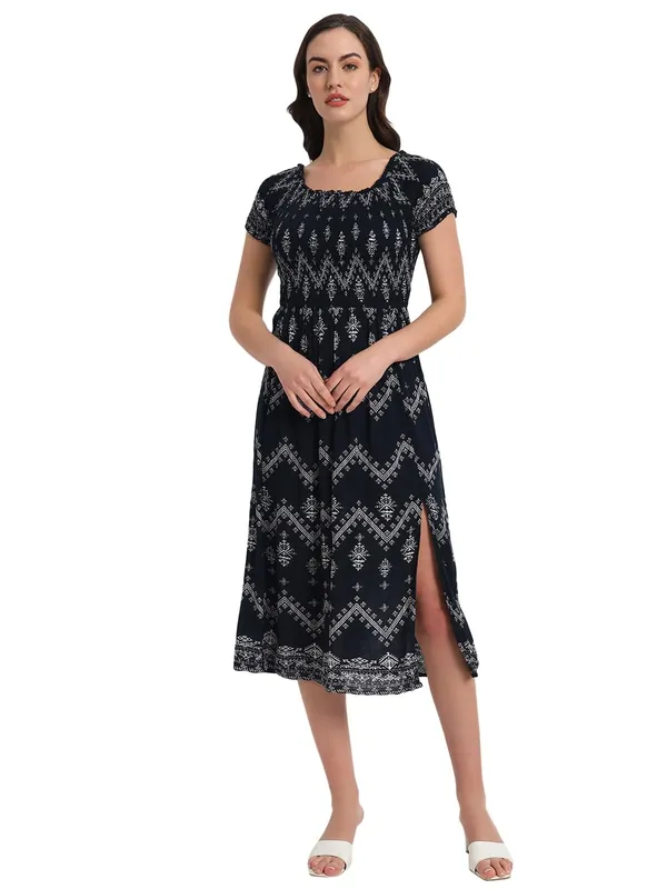 Blue_Blue_Women_Knee_Length_Dress_Short_Stylish_Beachwear_Casual_Summer_Dress