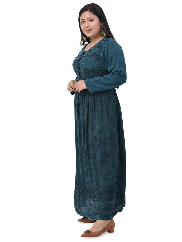 Plus_Size_Blue_Blue_Women_Long_Dress_Floral_Fit_And_Flare_Summer_Casual_Party_Wear_Full_Sleeve
