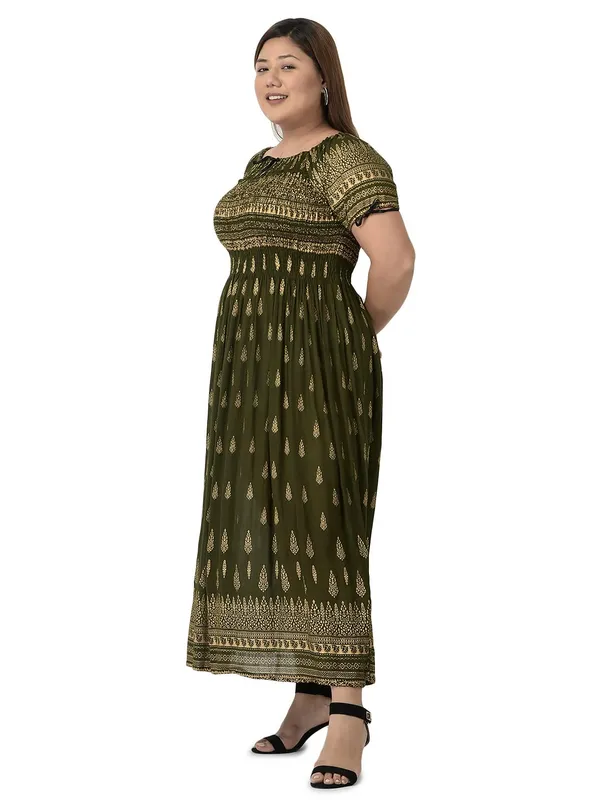 Plus_Size_Green_Women_Long_Floral_Printed_Summer_Dress_Kurti_Anakurti_Bodice_Maxi_Dress_Casual