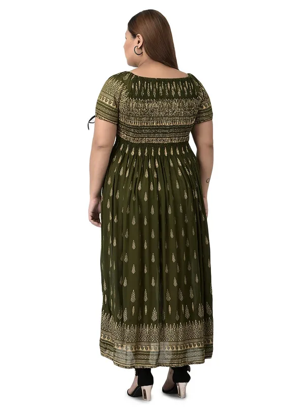 Plus_Size_Green_Women_Long_Floral_Printed_Summer_Dress_Kurti_Anakurti_Bodice_Maxi_Dress_Casual