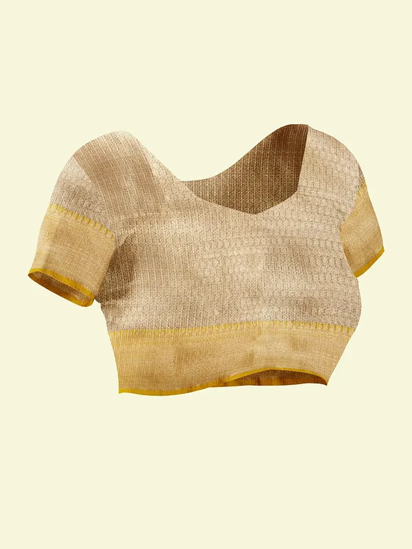 Beige_Cotton_Blend_Banarasi_Sarees_For_Women