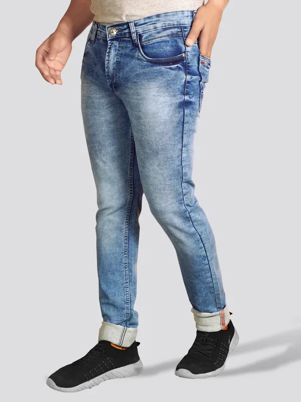 Men's_Light_Blue_Stretchable_100%_Cotton_Slim_fit_Jeans