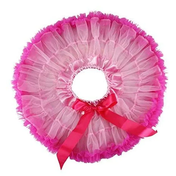 Magenta_Pink_Net_Bow_Detailed_Skirt_For_Girls
