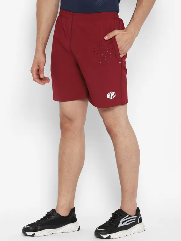 HPS_Sports_Laser_Cut_NS_Lycra_Mens_Red_Shorts