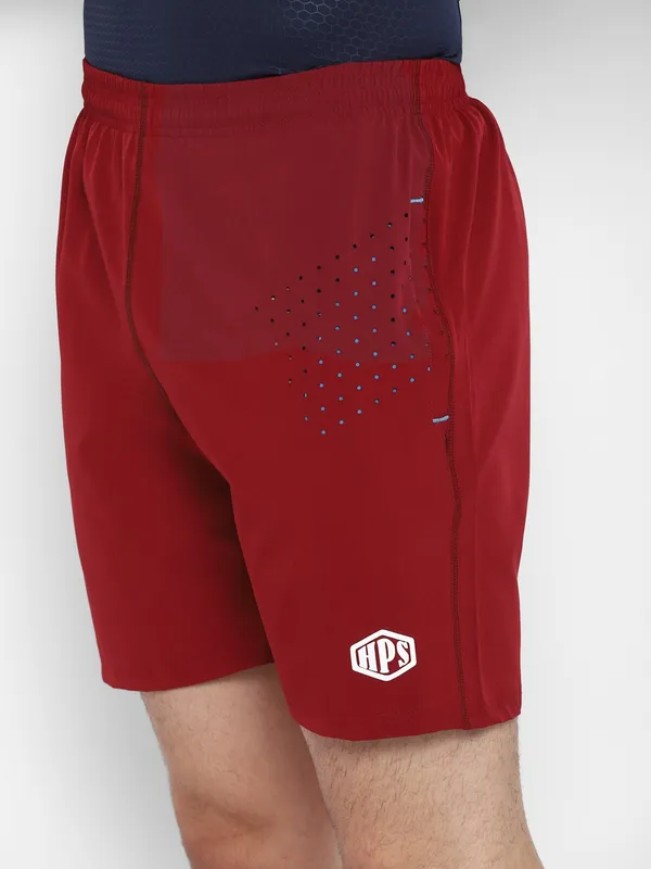 HPS_Sports_Laser_Cut_NS_Lycra_Mens_Red_Shorts