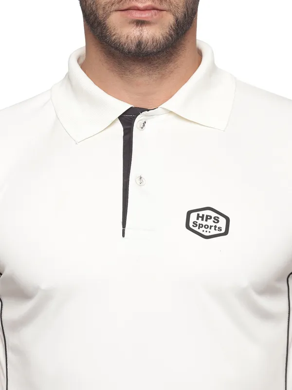 HPS_Sports_Cricket_Collar_Off_White_T-Shirt