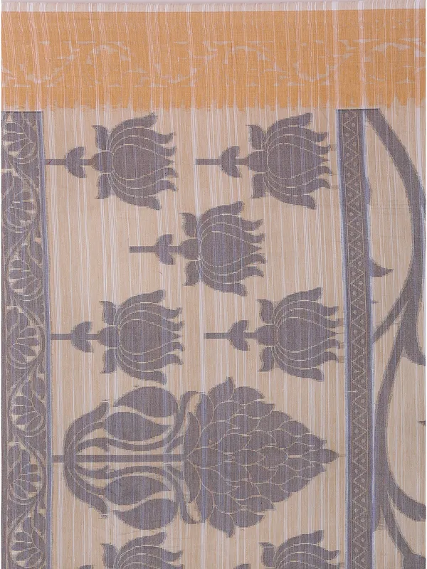 Beige_Cotton_Blend_Banarasi_Sarees_For_Women