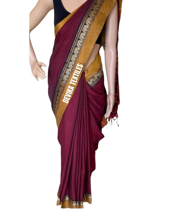 Pure_Handloom_Narayanpeth_Cotton_Saree_With_Running_Blouse_Piece_(Maroon)_For_Women