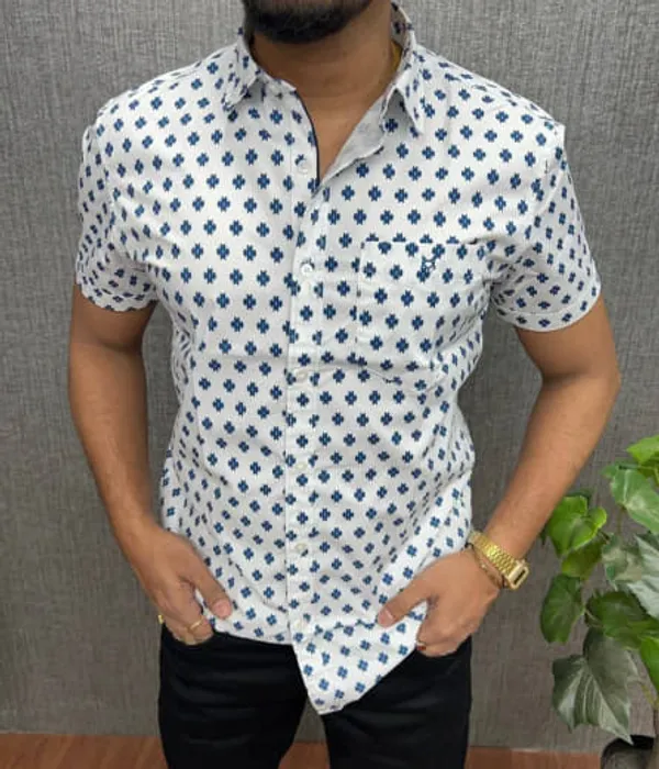 White_Color_Printed_Shirt