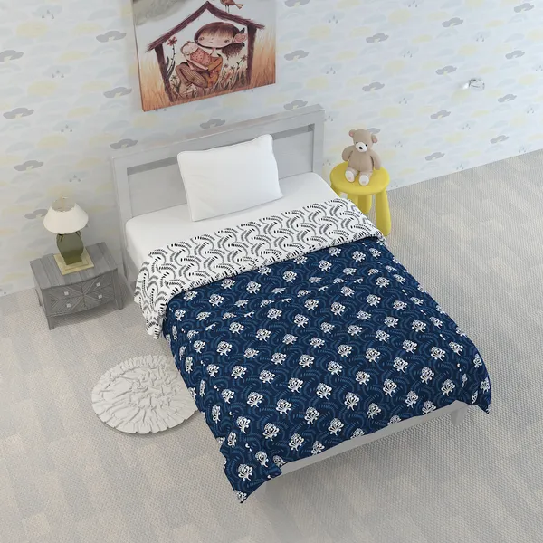 Microfiber_Reversible_Lightweight_Abstract_Baby_Blanket_For_Kids/Toddler_-_Navy_Blue_and_White_(HRGI3001)
