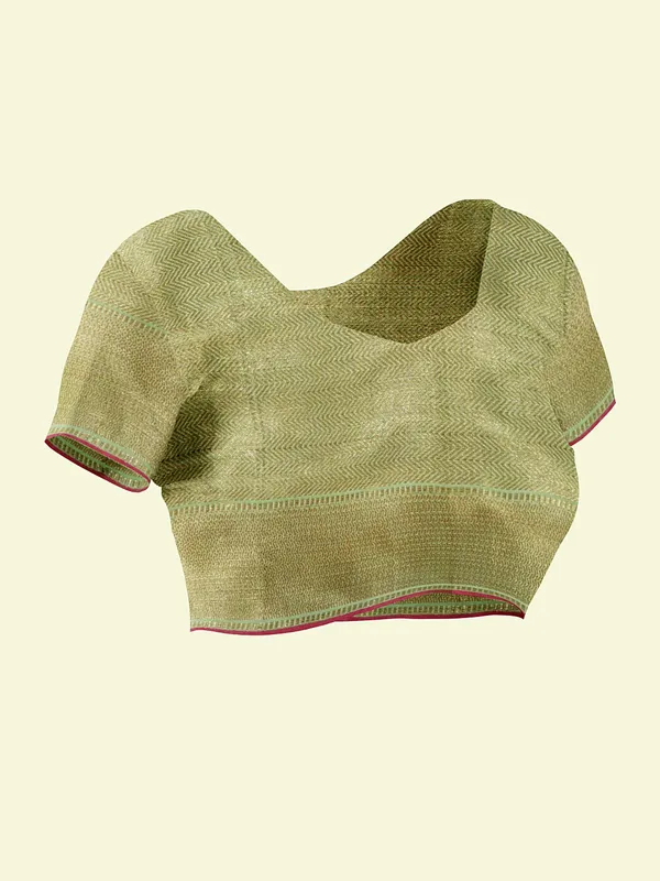 Green_Cotton_Blend_Banarasi_Sarees_For_Women