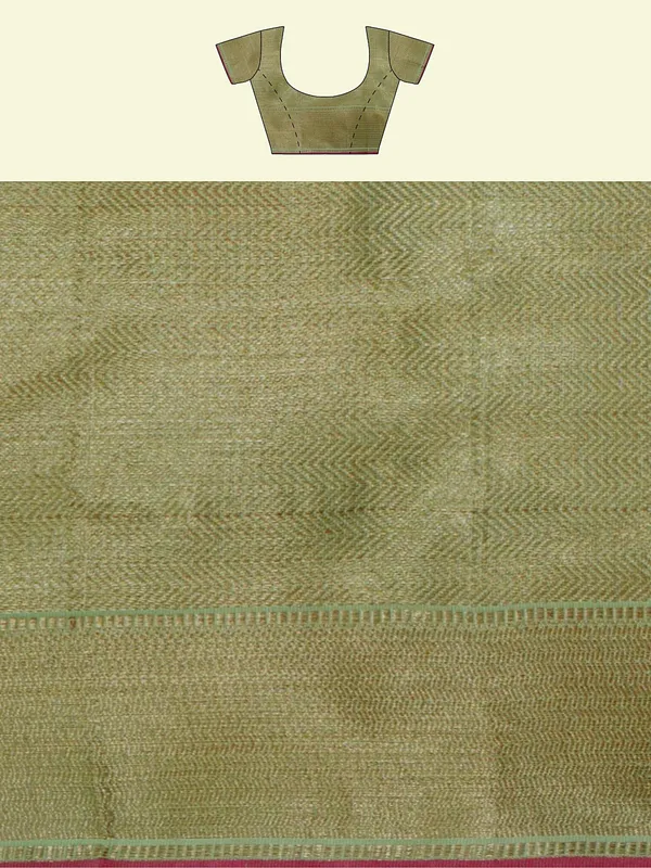 Green_Cotton_Blend_Banarasi_Sarees_For_Women