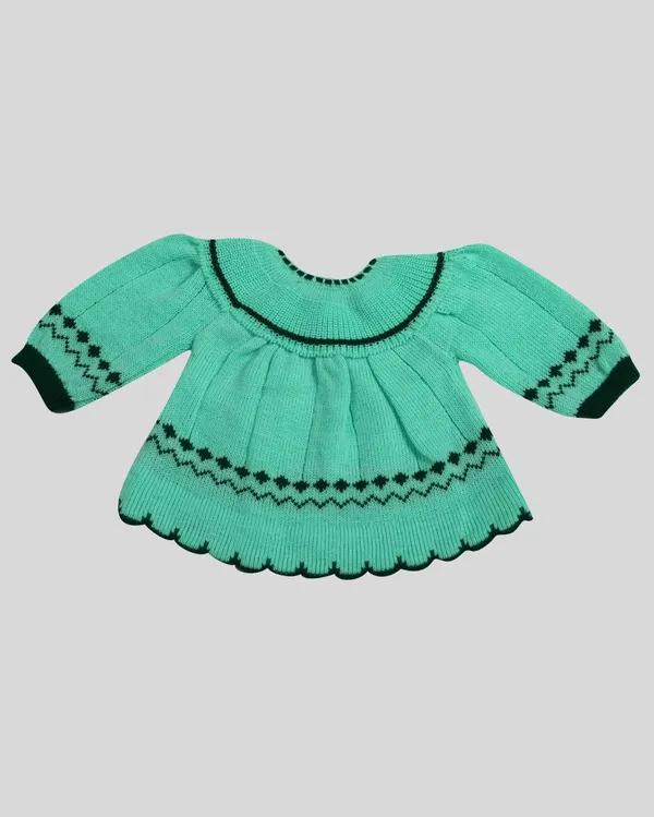 Green_Woolen_Knitted_Frock_For_Baby