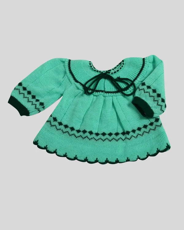 Green_Woolen_Knitted_Frock_For_Baby