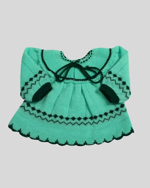 Green_Woolen_Knitted_Frock_For_Baby