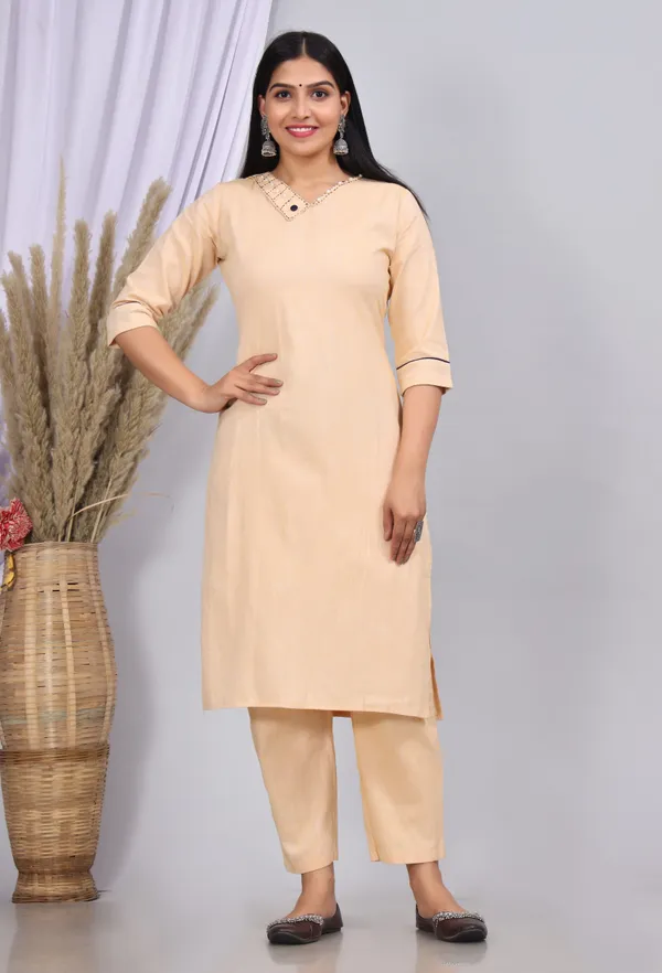 Tissue_Cream_Khadi_Cotton_Printed_Casual_Wear_Kurti_For_Women