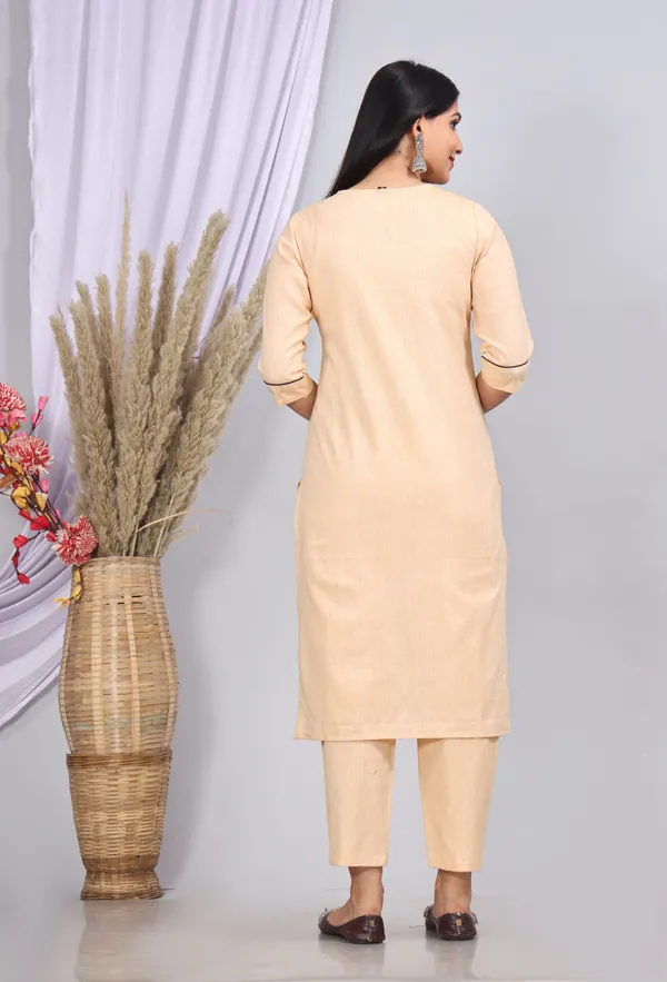 Cream_Khadi_Cotton_Printed_Casual_Wear_Kurta_And_Sharara_Set_For_Women