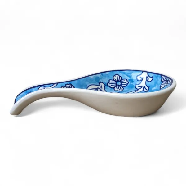 Hand-Painted_Floral_Ceramic_Spoon_Rest_-_Blue_and_White,_Size:_22_x_13_cm