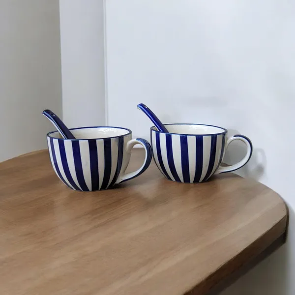 Handcrafted_Ceramic_Soup_Bowls_with_Spoons_-_450_ML_Capacity,_Blue_and_White_Striped_Design