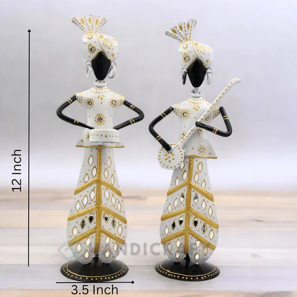 Handicrafy_Metal_Musician_T_light_Set_of_TwoTable_Decorative_Showpiece_White_Finish