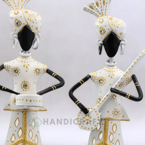 Handicrafy_Metal_Musician_T_light_Set_of_TwoTable_Decorative_Showpiece_White_Finish