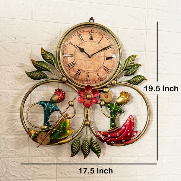 Metal_Musician_With_Clock_Wall_Decor