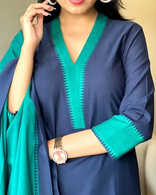 Blue_&_Green_South_Cotton_Kurta_&_Pant_with_Dupatta_Set_.