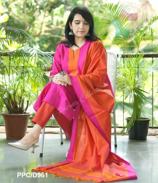 Multicolor_South_Cotton_Kurta_and_Pant_with_Dupatta_Set_.