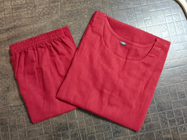 Maroon_Handloom_South_Cotton_Kurta_&_Pant_Set
