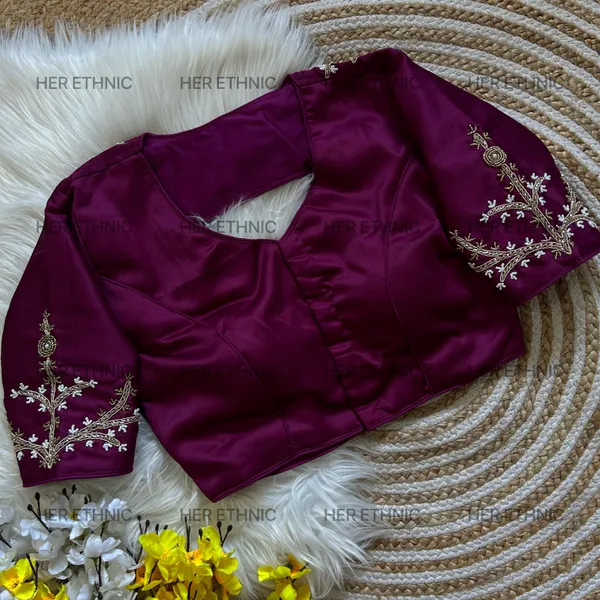 Wine_Handmade_Work_Boutique_Style_Blouse