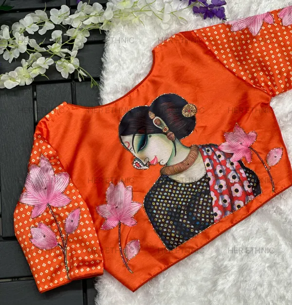 Orange_Handmade_Work_Boutique_Style_Blouse