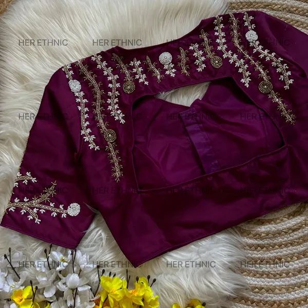 Wine_Handmade_Work_Boutique_Style_Blouse
