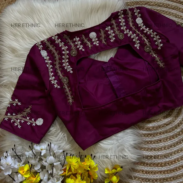 Wine_Handmade_Work_Boutique_Style_Blouse