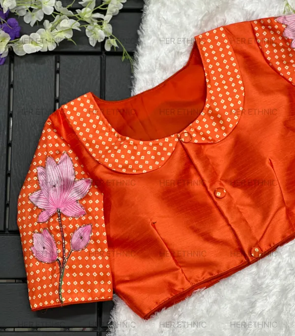 Orange_Handmade_Work_Boutique_Style_Blouse