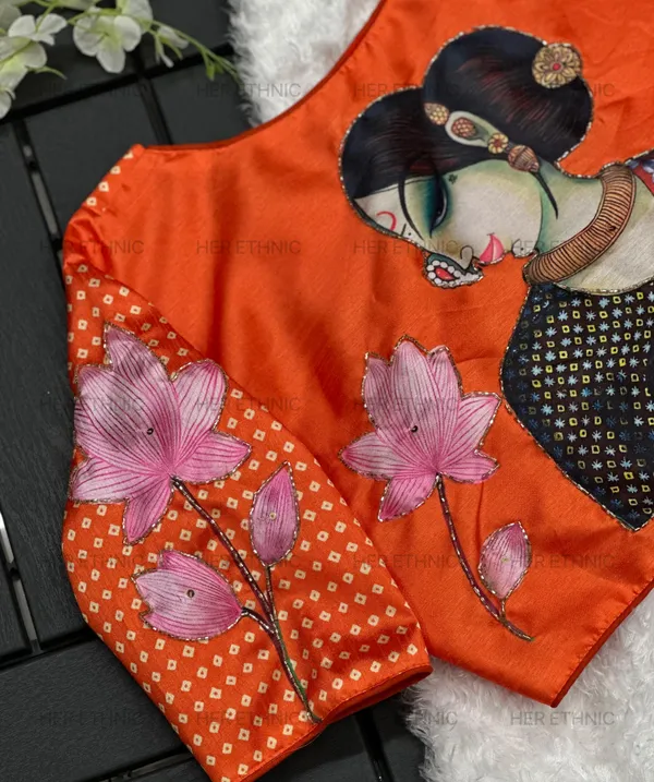 Orange_Handmade_Work_Boutique_Style_Blouse