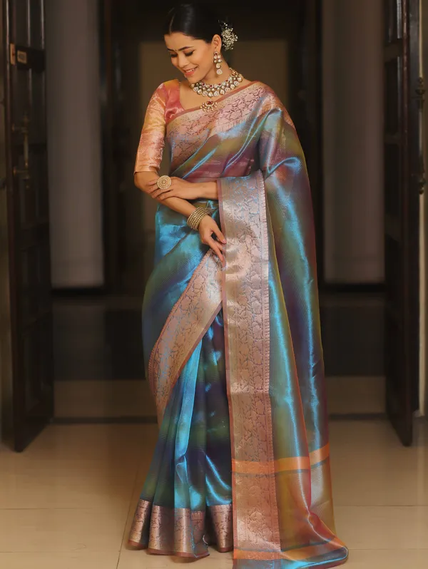 Handwoven_Banarasi__Tissue_Silk_Saree_in_Two_Toned_Shaded_Designer_Wedding_Saree