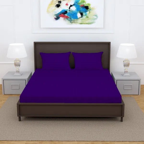 _100%_Cotton_220_TC_Italian_Stripes_Flat_King_Size_Bedsheet_With_2_Pillow_Cover_(108_x_108_Inch,_PURPLE)
