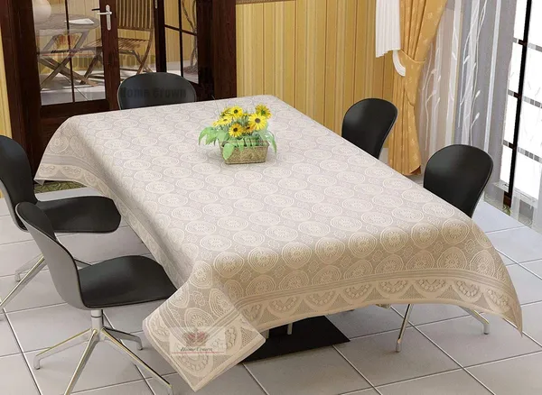 PVC_Designer_6_Seater_Dining_Table_Cover_for_Kitchen_Tabletop_Linen_Decor_60_x_90_Inch_(Color_-_White)