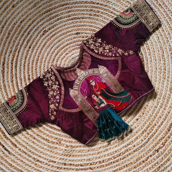 Wine_Heavy_Embroidery_Bridal_Work_Blouse