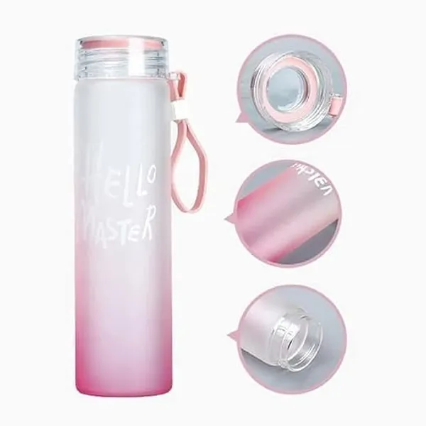 350ml_|_Set_of_2_Hello_Master_Glass_Water_Bottle__Reusable_Elegant_Bottles_for_Juice,_Water,_Cold_Drinks_-_Perfect_for_Home,_College,_Office,_Gym,_Travel,_and_Outdoor_Activities_Random_Color