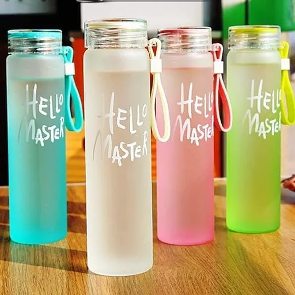 350ml_|_Set_of_2_Hello_Master_Glass_Water_Bottle__Reusable_Elegant_Bottles_for_Juice,_Water,_Cold_Drinks_-_Perfect_for_Home,_College,_Office,_Gym,_Travel,_and_Outdoor_Activities_Random_Color