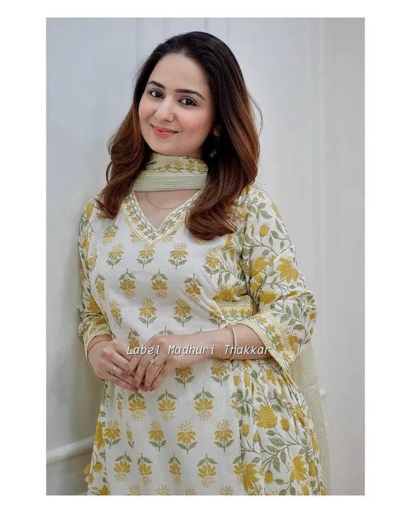 Mustard_Cotton__Afghani_Party_Wear__Suit_and_Dupatta_Set_For_Women