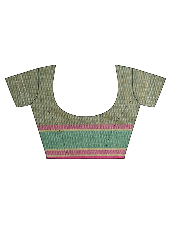 Green_Cotton_Blend_Banarasi_Sarees_For_Women