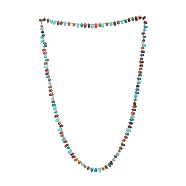 Teal_&_Brown_Multi_Beaded_Long_Necklace_For_Women