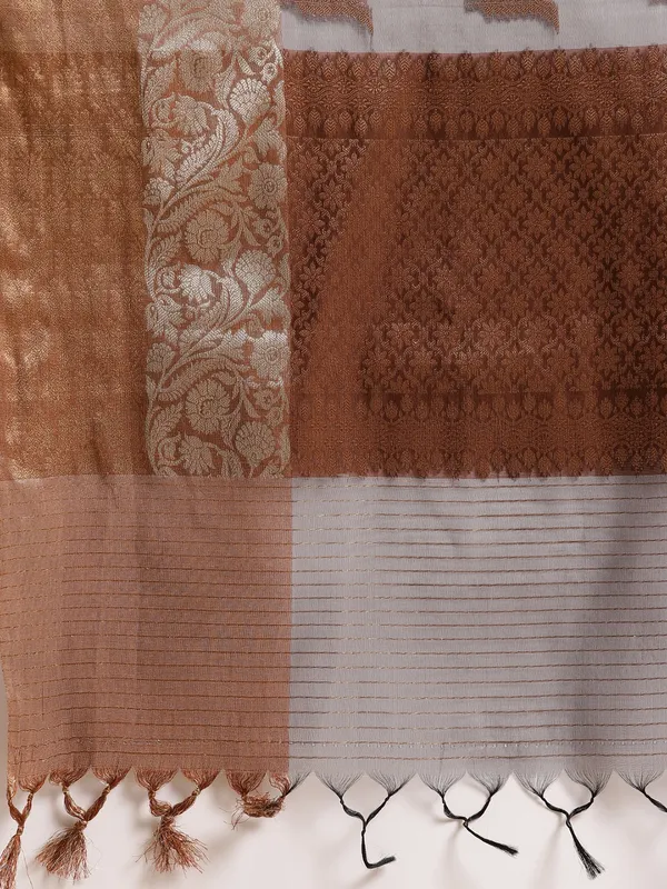 Grey_Masrise_Cotton/Cotton_Banarasi_Sarees_For_Women