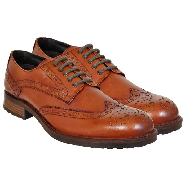 Tan_Genuine_Leather_Lace-Up_Shoes_For_Men