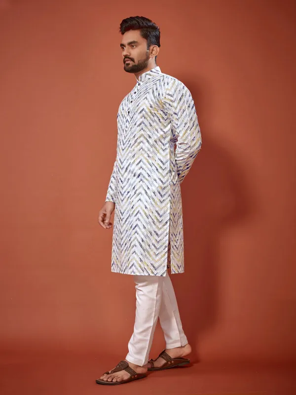 Hot_Lucknowi_Chikankari_Digital_Print_Kurta_For_Men