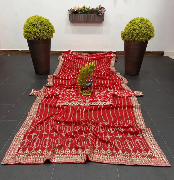 Hot_Selling_Red_Designer_Georgette_Saree