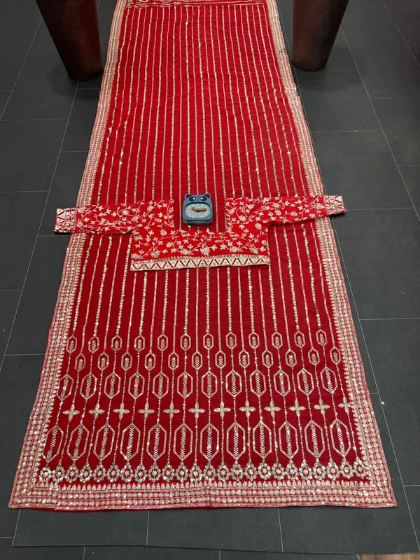 Hot_Selling_Red_Designer_Georgette_Saree