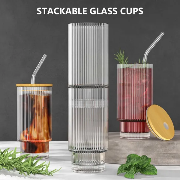 450ml_Drink_Coffee_Glass_Cup_with_Lid_and_Straw_Transparent,_Clear_Set_of_(1)